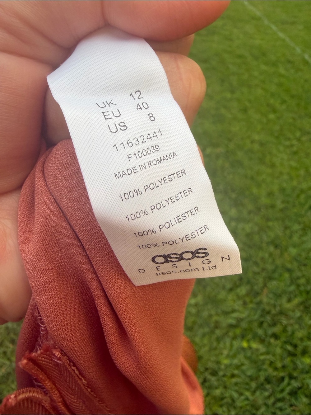ASOS Design NWT Rust Satin Wide Leg High Rise Trousers Size US 8 - Picture 9 of 9
